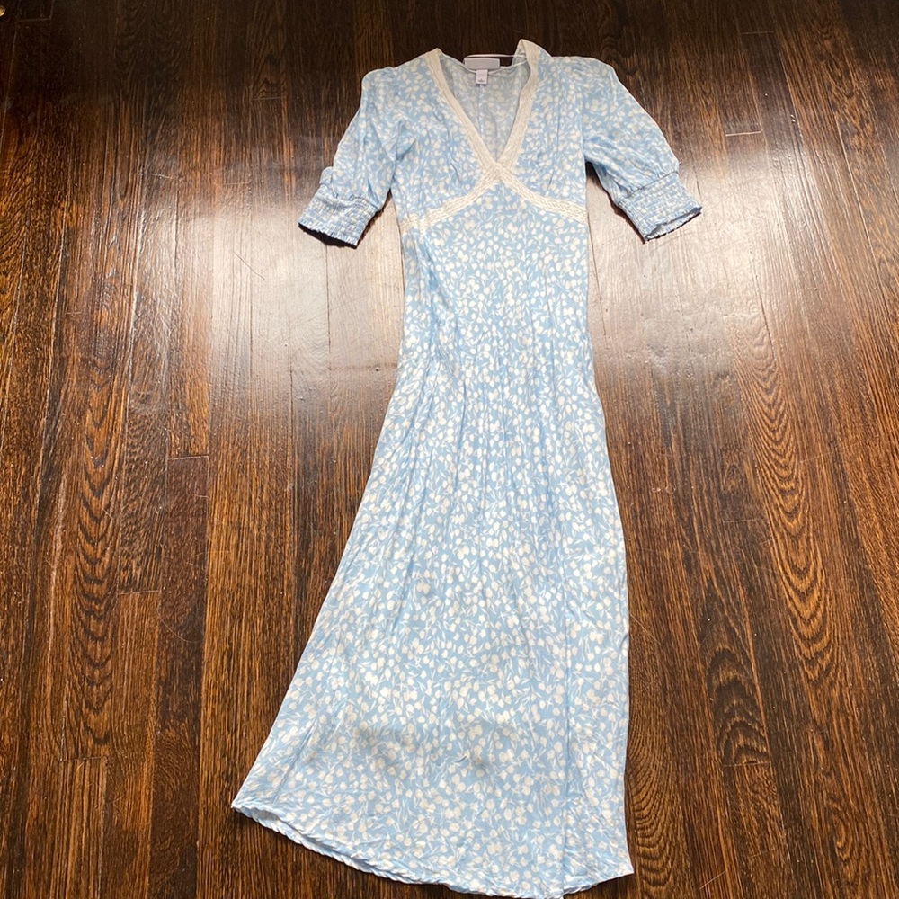 Rixo x Target Floral Puff Lace Inset Swing Dress